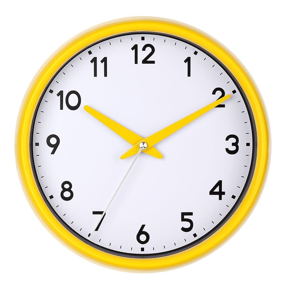 Clock, Silent Non-Ticking Wall Clock with Camber Surface and Bright Colors
