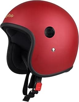 Steelbird SBH-55 Retro ISI Certified Open Face Helmet for Men and Women