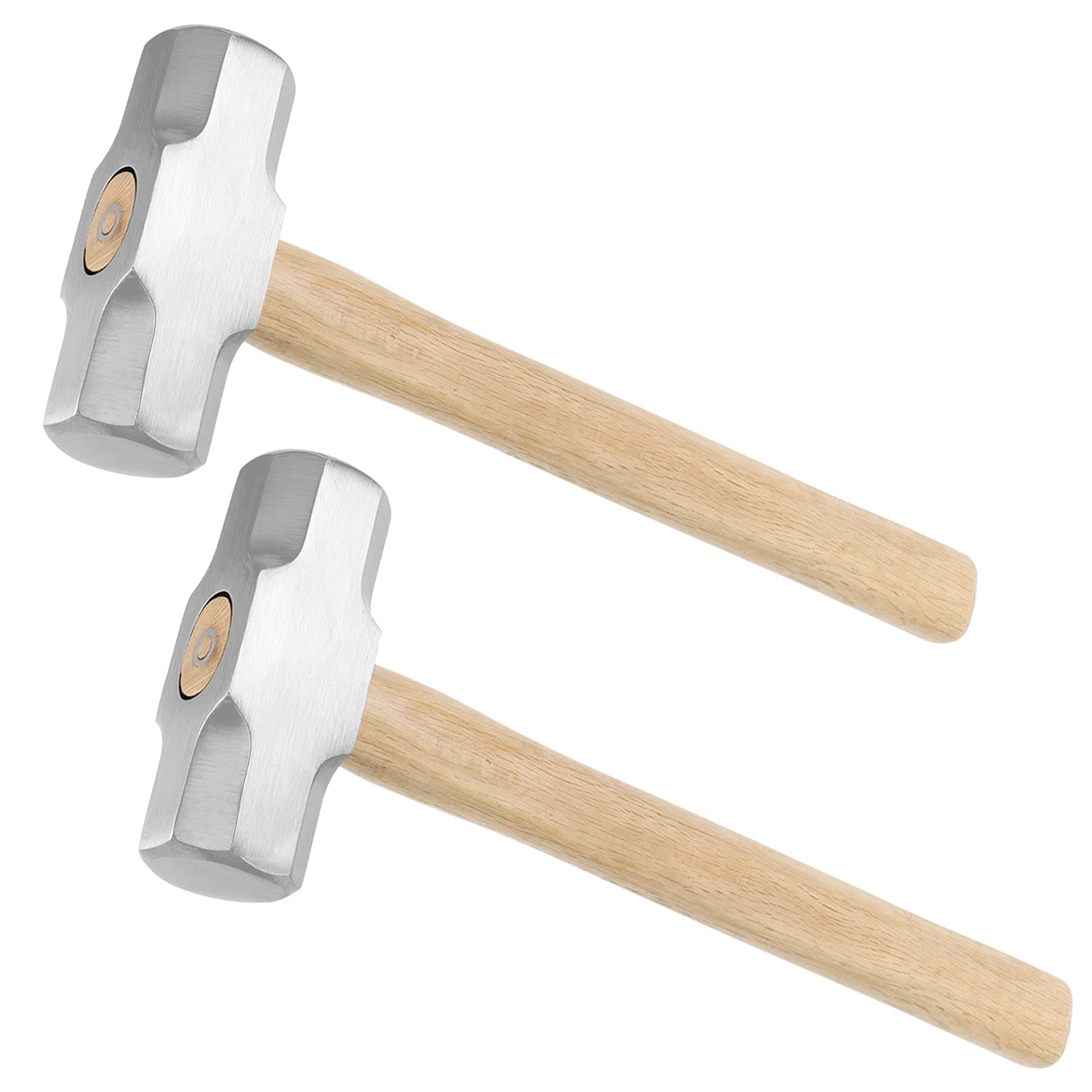 2 Pack 4 lbs Mini Sledge Hammer, Small Sledge Hammer with Wooden Handle for Demolition, Stake Driving, Cracking Stone and Concrete