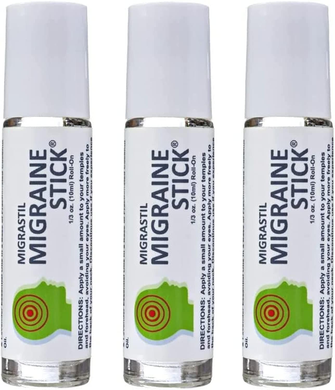 Basic Vigor Migrastil Migraine Stick ® 3-Pack . Natural Migraine Relief Roll-on. Also Good for Tension Headaches. Made in the USA. With Peppermint, Spearmint and Lavender Essential Oils.