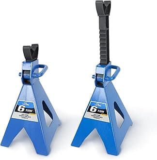 6 Ton (12,000 LBs) Automotive Jack Stands,Heavy Duty Steel Car Lifting Stand for Garages,Repair Shops,Adjustable Height 14.6"- 24",1 Pair