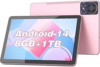 C idea10.1 Inches Tablet,Android 13 Tab,5G Tablet Dual SIM 8GB RAM 1TB ROM,10000mAh Battery With Bluetooth, WIFI and GPS CM8300plus (Pink)