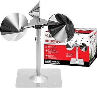 Bird B Gone Reflect-A-Bird Wind Spinner, Bird Deterrent Devices Outdoor to Scare Birds Away, Pigeon Deterrent to Keep Birds Away, Bird Reflector Woodpecker Deterrent for House, Bird Scare Devices