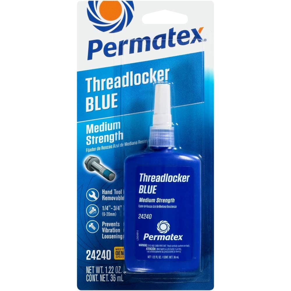 24240 Medium Strength Threadlocker Blue, 36 ml, Automotive Threadlocker For Preventing Bolts From Loosening And Corrosion, Removable With Hand Tools