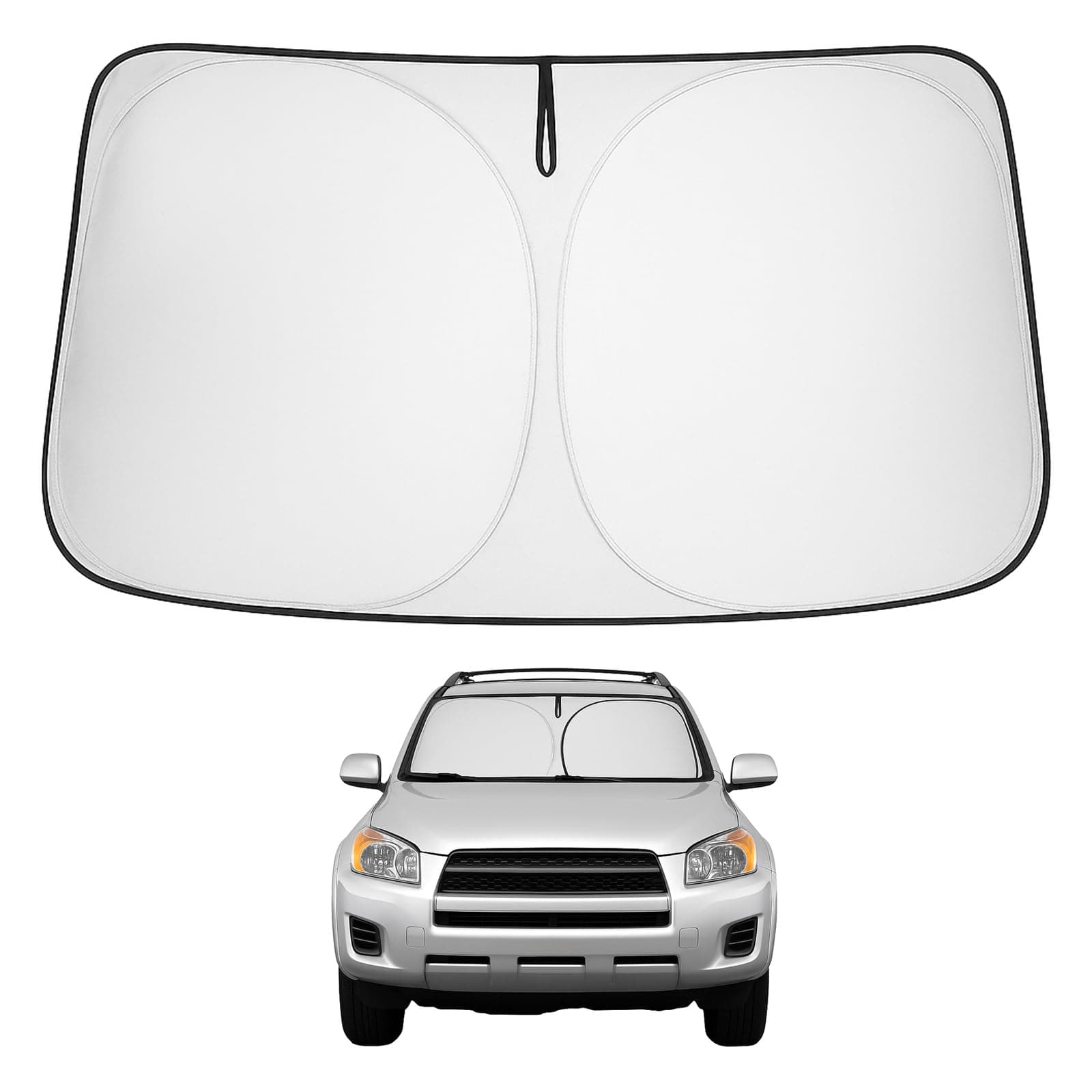 Proadsy 2026 Upgrade Front Windshield Sun Shade Foldable Sunshade Protector Custom Fit 2006-2012 RAV4 SUV Crossover, LE XLE Premium Limited XSE Hybrid Adventure Accessories