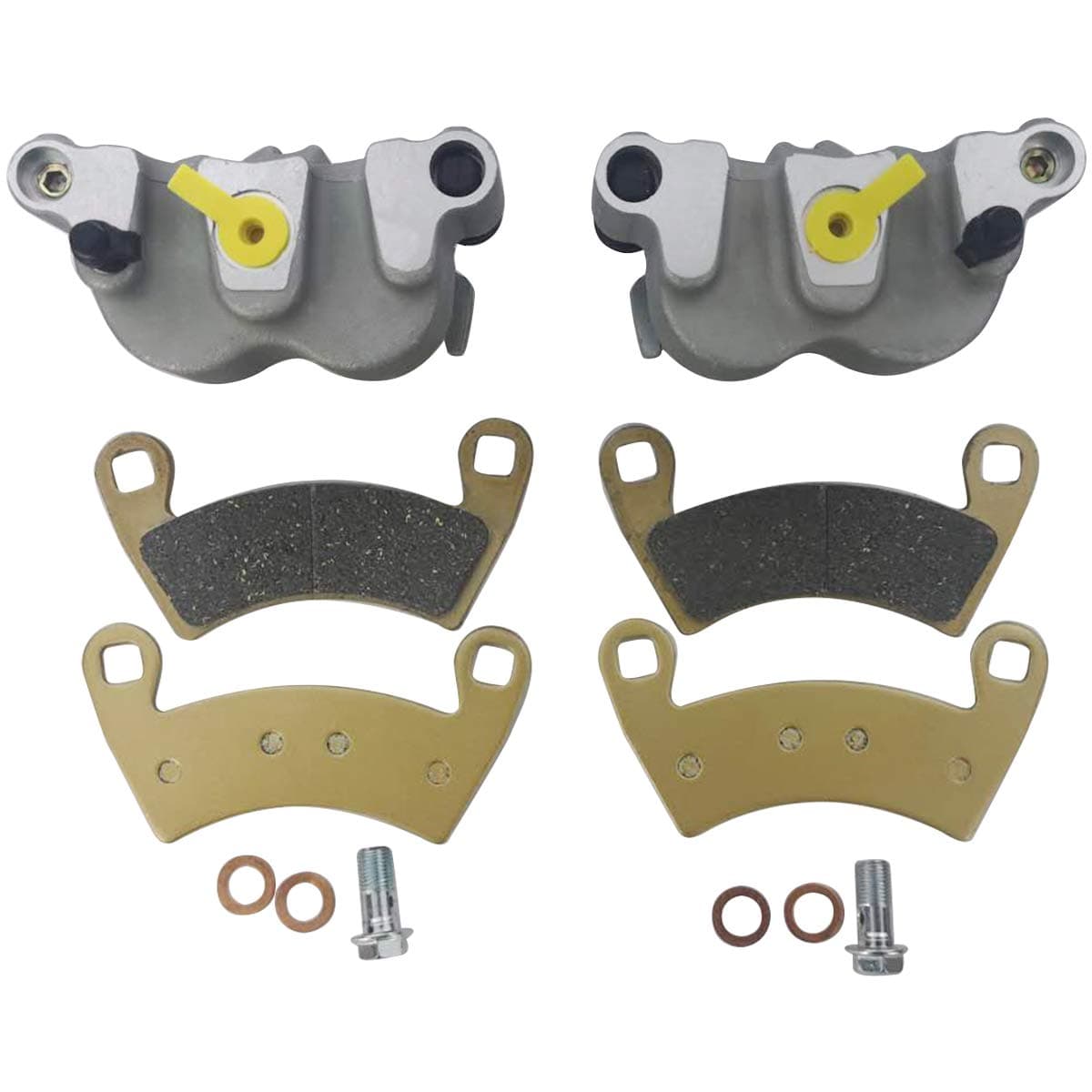 Front Left Right Brake Caliper Set with Pads without Mounting Bracket for Polaris Ranger 4X4 500 EFI 570 4X4 700/800 900 902D 1000 HST RZR 4 800 900 1000 XP/XP 4/S4 RS1 GEM GENERAL 1000 Pro XD