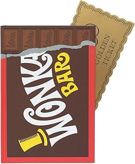 Grupo Erik A5 Notebook Hardback - Willy Wonka And The Chocolate Factory | Squared Paper Note Book, Squared Notebook A5 Sketchbook | Willy Wonka Bar With Golden Ticket