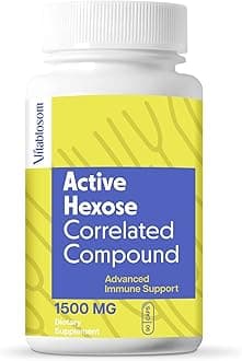 Vitablosom Active Hexose Correlated Compound Supplement 1500mg, Natural Mushroom Supplement Supports Immune Health, Liver Function, Maintains Natural Killer Cell Activity, 90 Capsules (Pack of 1)