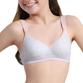 Phennie'sGirls Training Bras Teens Sports Bras for Kids 8-10,10-12,12-14,14-16 Years Cotton Wireless Light Padded Bralette