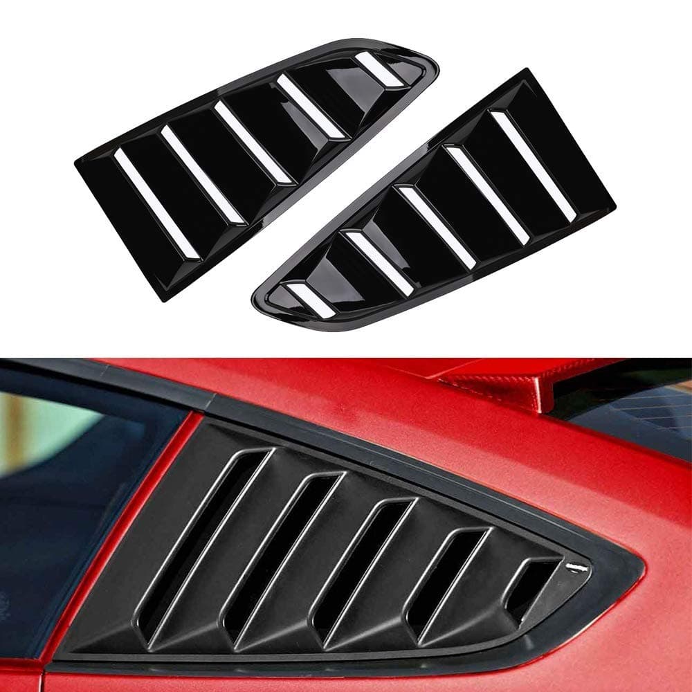 Tutor Auto Quarter Side Window Louvers for 2015 2016 2017 2018 Ford Mustang Louvers GT 5 Vents Window Scoop Louver