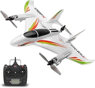 WLtoys XK X450 RC Airplane, 2.4GHz Remote Control Airplane, 6 Channel Brushless Motor Aircraft, Vertical Takeoff LED RC Glider Fixed Wing Plane RTF for Adults