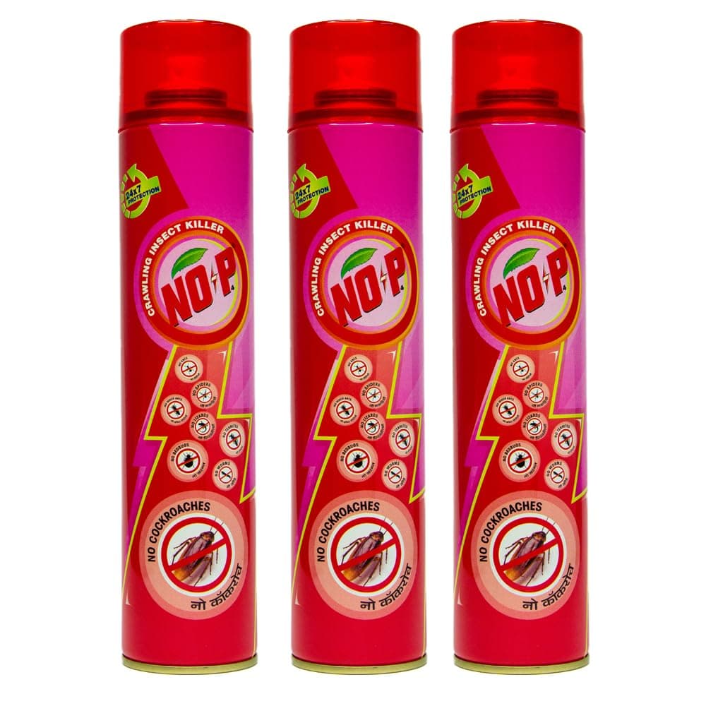 NO-P Cockroach killer spray | Crawling Insect killer spray | Instant Kill | Bedbugs, Cockroach, Ants, Spiders, Termites, Lizards, Worms, White Ants | 200ML Pack Of 3