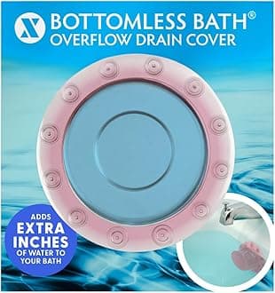 SlipX Solutions Bottomless Bath | Overflow Drain Cover for Tub | Best Gifts for Mom, Spa & Bath Accessories | Drain Block, Water Stopper Plug | Bath Essentials for Women | 4" Diameter, Coral