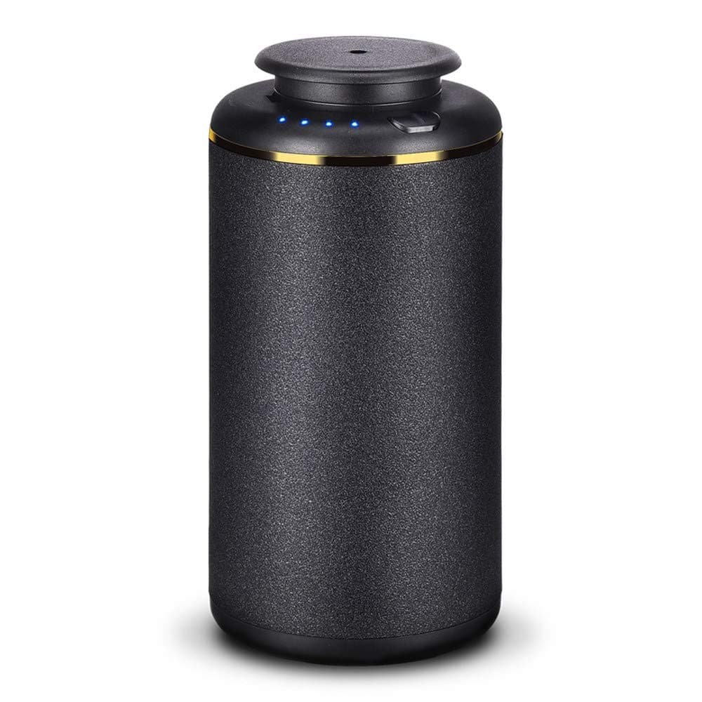 Essential Oil Diffuser Waterless&Wireless, Battery Operated Oil Diffuser Nebulizer, 10ml Portable Aroma Oil Diffuser with Timer Setting for Office Travel Home Vehicle (Black)