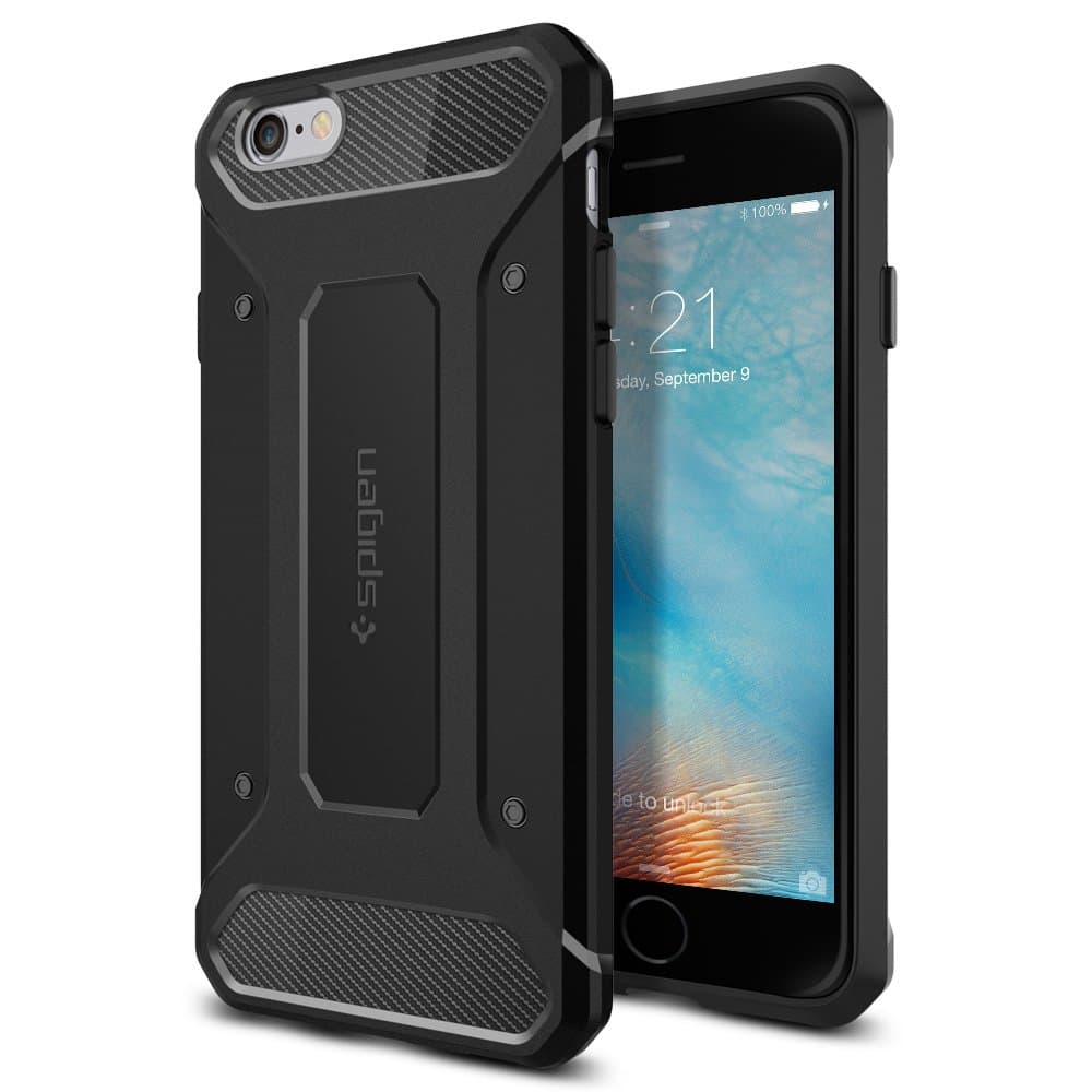 iPhone 6S Case, Spigen [Resilient] iPhone 6S Case Impact Protection **NEW** [Rugged Armor] [Black] Ultimate protection from drops and impacts for iPhone 6S (2015) - Black (SGP11597)