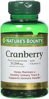 Nature's Bounty Cranberry with Vitamin C, 25,200 mg, 60 Softgels (Pack of 3)
