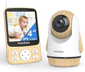 4" IPS Video Baby Monitor with Camera - No WiFi, 26Hrs Battery, Night Vision, 2-Way Audio, Remote PTZ & Temp Sensor, 1000ft Range for Cribs/Nursery/Pets/Travel