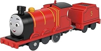 Thomas & Friends Motorized Toy Train James Battery-Powered Engine with Tender for Pretend Play Preschool Kids Ages 3+ Years, HDY70