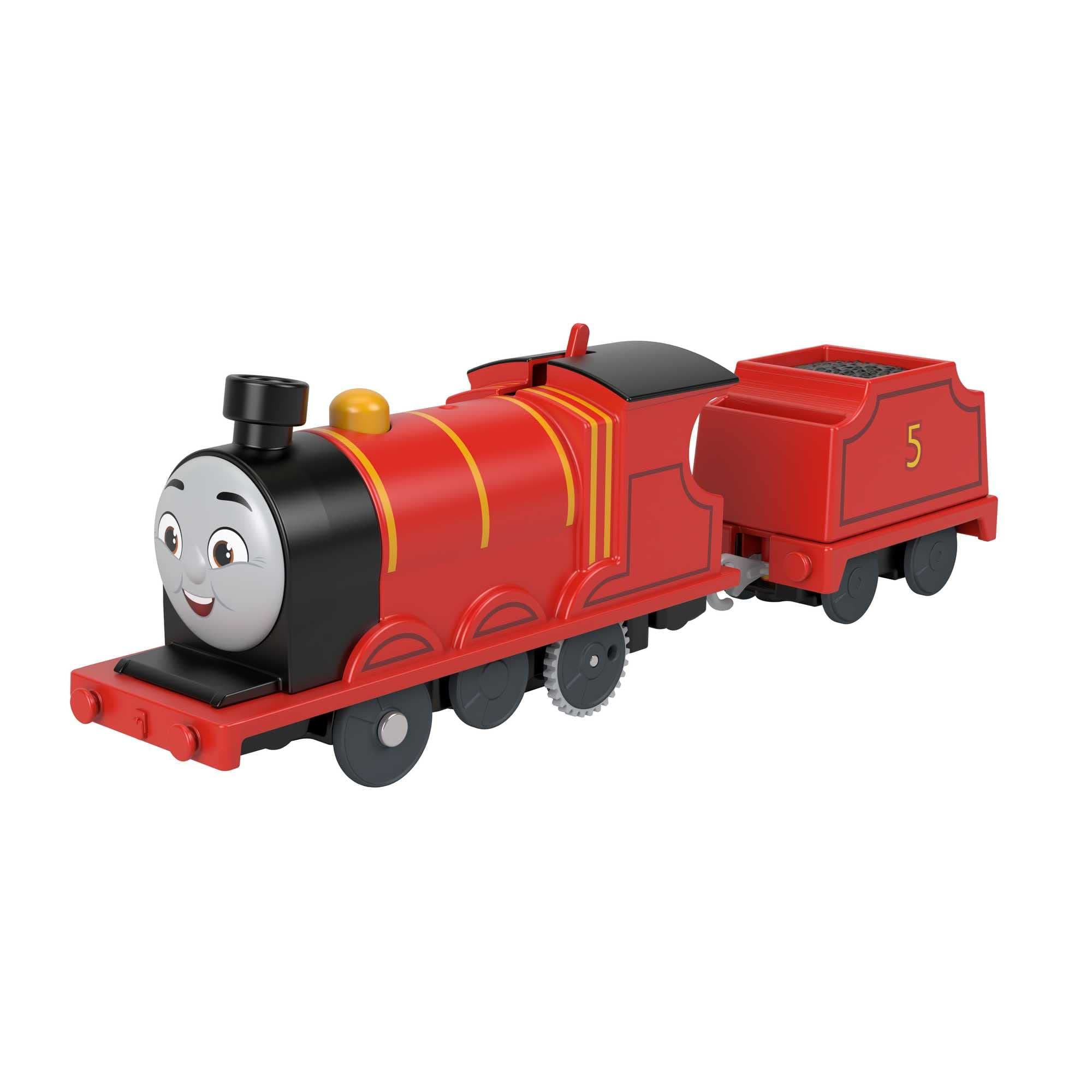 Motorized Toy Train James Battery-Powered Engine with Tender for Pretend Play Preschool Kids Ages 3+ Years, HDY70