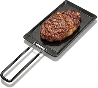 Mini Griddle, 5.1in Nonstick Cast Iron Skillet with Detachable Handle Mini Sk...