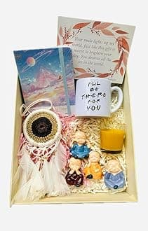 Gift for Women Wife Girlfriend Birthday Anniversary Dreamcatcher Cute Budha Monks Mug Candle Diary Greeting Card Set of 5