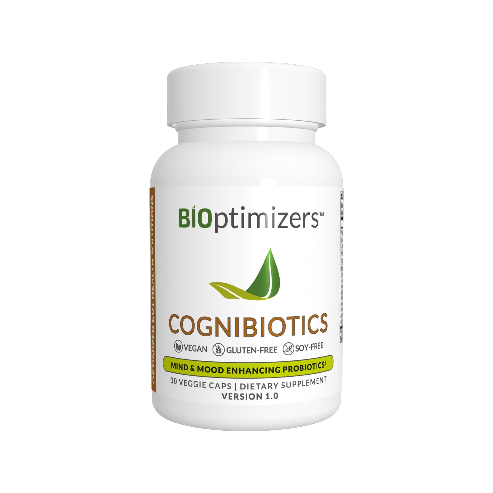 BIOptimizers Cognibiotics Probiotic Brain Supplement - Helps Support Mood, Better Focus, Memory, Mental Clarity - 30 Capsules