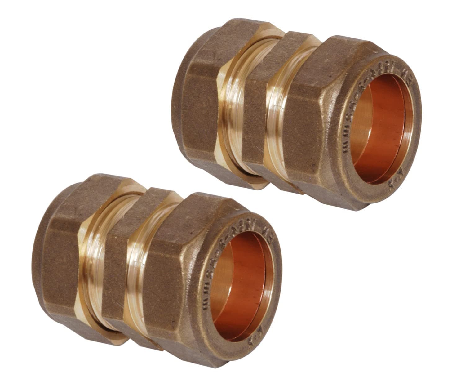 Pipestation 15mm Brass Compression Straight Connector