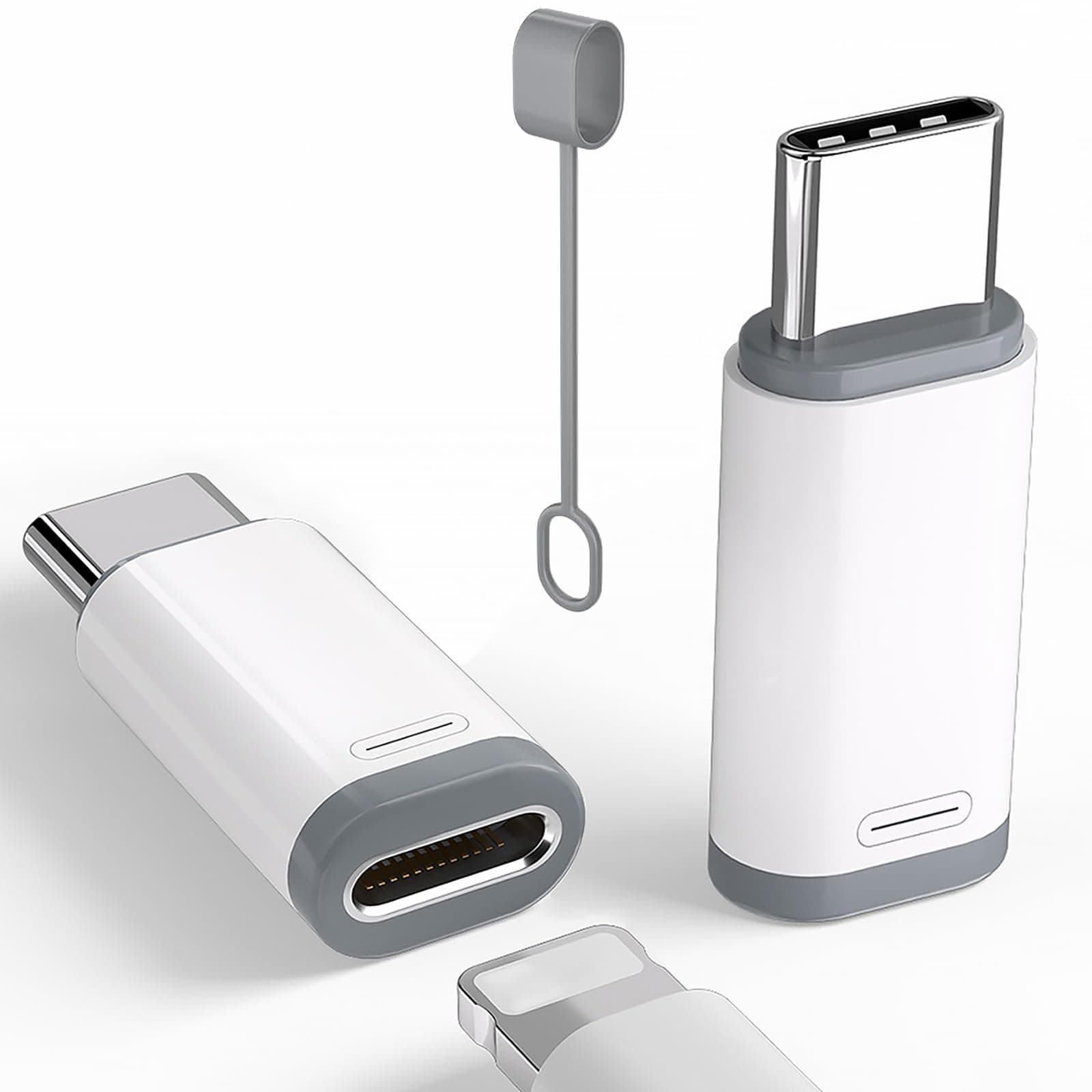 2 Pack Lightning to USB C Adapter for iPhone 15/16/16 Pro Max/Plus,Samsung S24,Support Charging & Data Transfer,Type C Charger Connector Cable,Lightning Female to USB C Male Adapter,Not for Audio