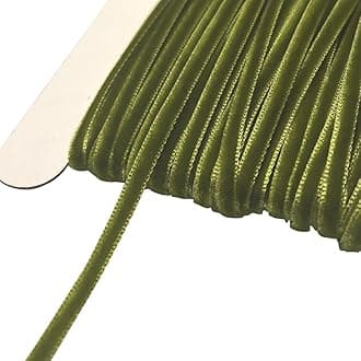 Chenkou Craft 25 Yards 1/8" Velvet Ribbon Lots Bulk (Olive, 1/8"(3mm))