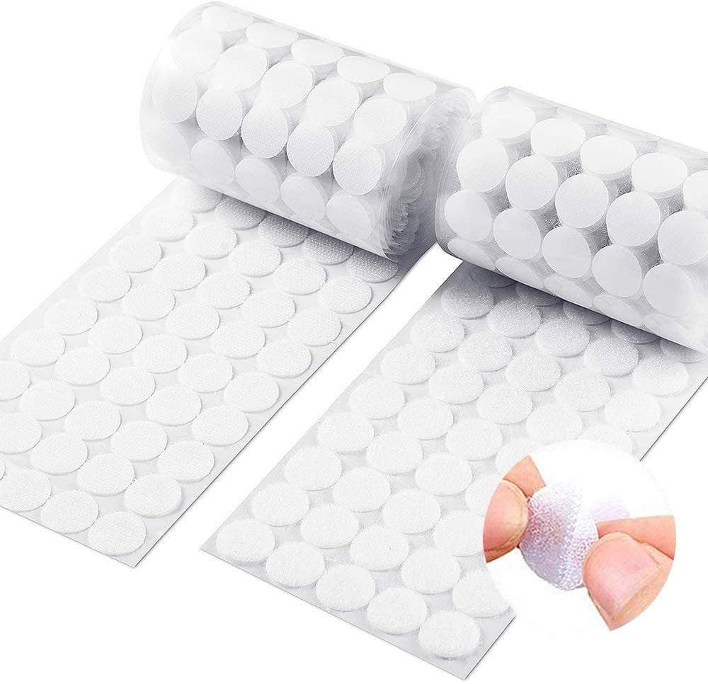 Arlent1000pcs (500 Pairs) 2cm Diameter Sticky Back Coins Hook & Loop Self Adhesive dots Tapes White