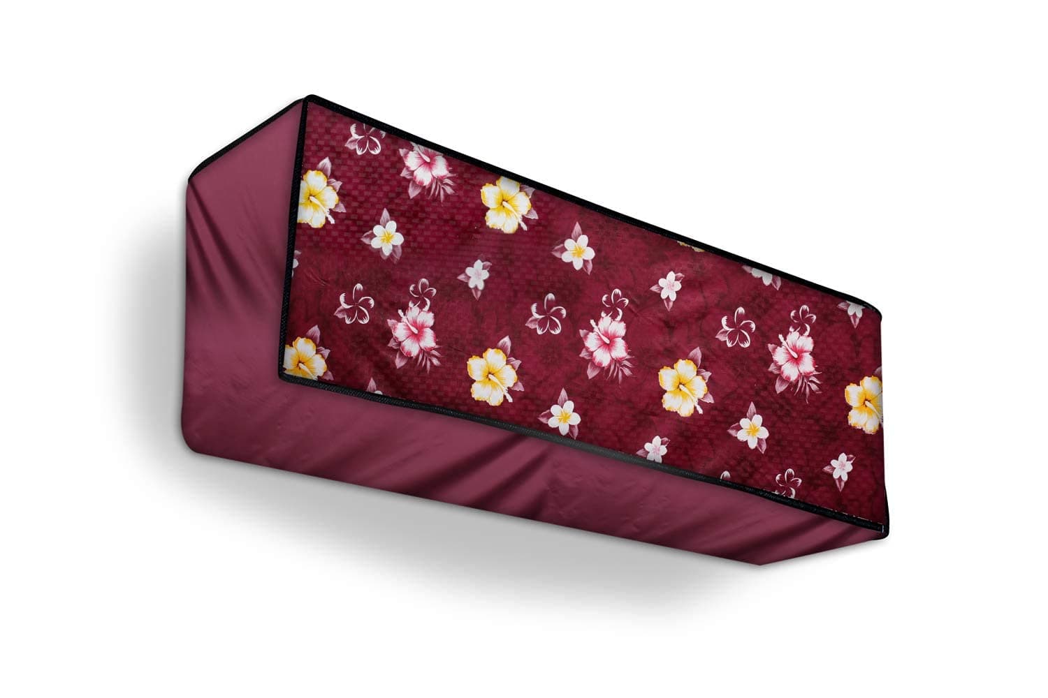 Polyester Split Ac Cover Indoor Unit For 1 Ton Capacity Ac, All Weather Cover/Attractive Digital Prints/Dustproof/Water Resistant Ac Cover (Maroon Flower)