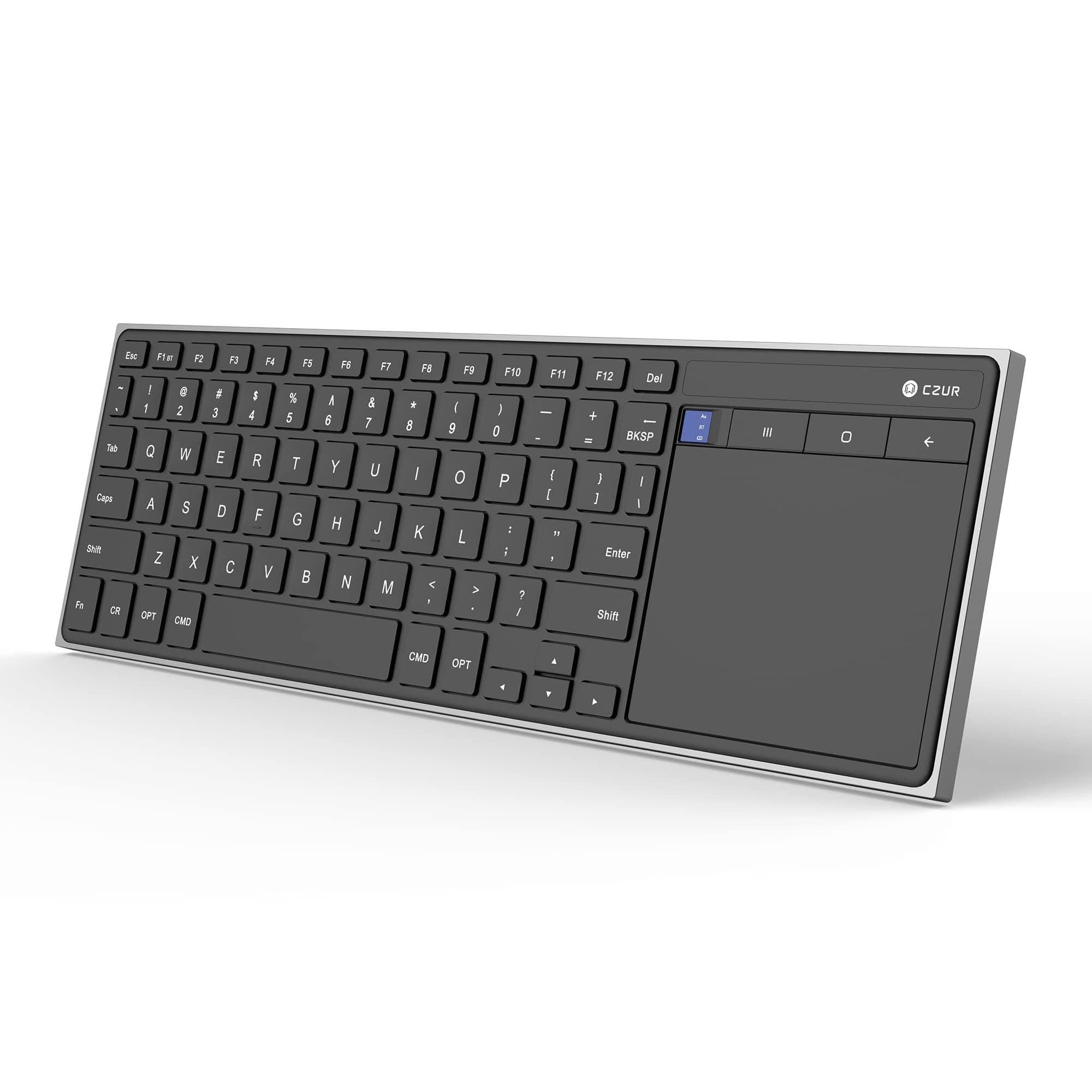 CZUR Rechargeable Bluetooth Keyboard with Touchpad, Portable Computer Keyboard with Trackpad, Wireless Ultra Slim Keyboard for PC/Laptop/Tablet/Phone, for Windows/Android（Not for Mac/iOS）