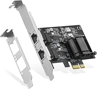 Binardat 2 Port 2.5G PCIe Network Adapter, RTL8125B LAN Controller 2500/1000/100Mbps Ethernet RJ45 NIC Card Support PXE for Windows / Linux
