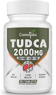 Canarata TUDCA Liver Supplements 2000mg - Strong Bile Salts Support Liver Detox & Cleanse - Liver and Gallbladder Health Formula-Easy to Swallow Tablets-30 Days Supply