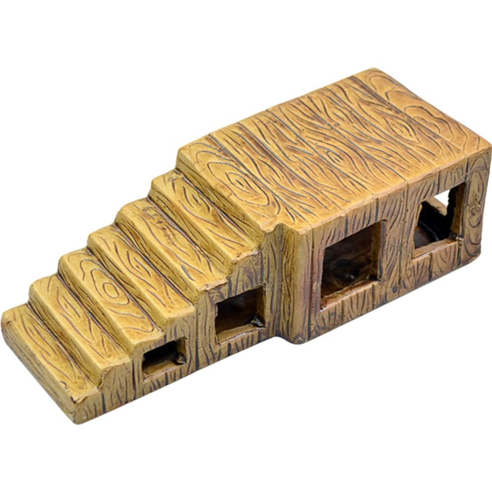 Creation Core Large Turtle Pier Reptile Basking Platform Ceramic Reptile Hide Cave Turtle Basking Ramp Aquarium Habitat Decor Also as Water Tank Filter(Step A)
