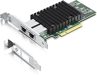 H!Fiber 10Gb PCI-E Network Card NIC, Dual RJ45 Copper Ports, Compare to Intel X540-T2, with Intel X540-BT2 Chip, PCIe X8, 10Gbase-T Ethernet LAN Adapter Support Windows Server/Windows/Linux/VMware ESX