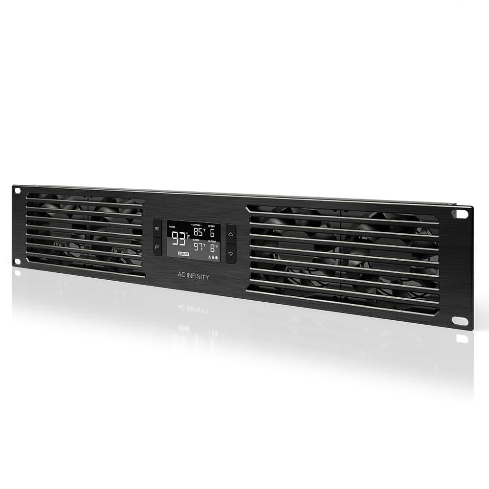 CLOUDPLATE T7-N, Rack Mount Fan Panel 2U, Intake Airflow, for cooling AV, Home Theater, Network 480mm Racks, 19-Inch