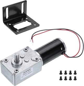 MECCANIXITY DC 12V High Torque Turbine Worm Geared Motor with 8mm Shaft 130RPM Geared Motor with Wire for Electric Fireplace