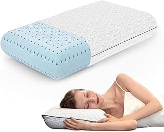 Vaverto Gel Memory Foam Pillow - King Size - Ventilated, Premium Bed Pillows with Washable and Bamboo Pillow Cover, Cooling, Orthopedic Sleeping, Side and Back Sleepers - College Dorm Room Essentials
