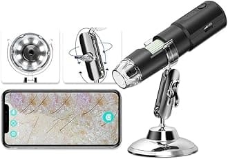 Wireless Skin Analyzer Machine Dermatoscope Scalp/Skin/Hair follicle Detection Testing Analysis Magnifier UV Skin Analyzer Professional 1000X Facial Skin Detector Digital Microscope