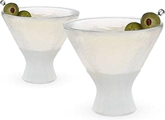Stemless Martini Glasses, Cocktail Glasses, Double Walled Insulated Drinking Glass, Frozen Cups to Keep Your Drinks Cold, Set of 2