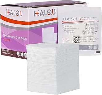 HEALQU Gauze Pads Non-Woven - 2x2 - Box of 100 Sterile Individually Packed Gauze Sponges - Super Absorbent Surgical Sponges Used Medical, Wound Dressing, Debridement, Cleaning, Prepping