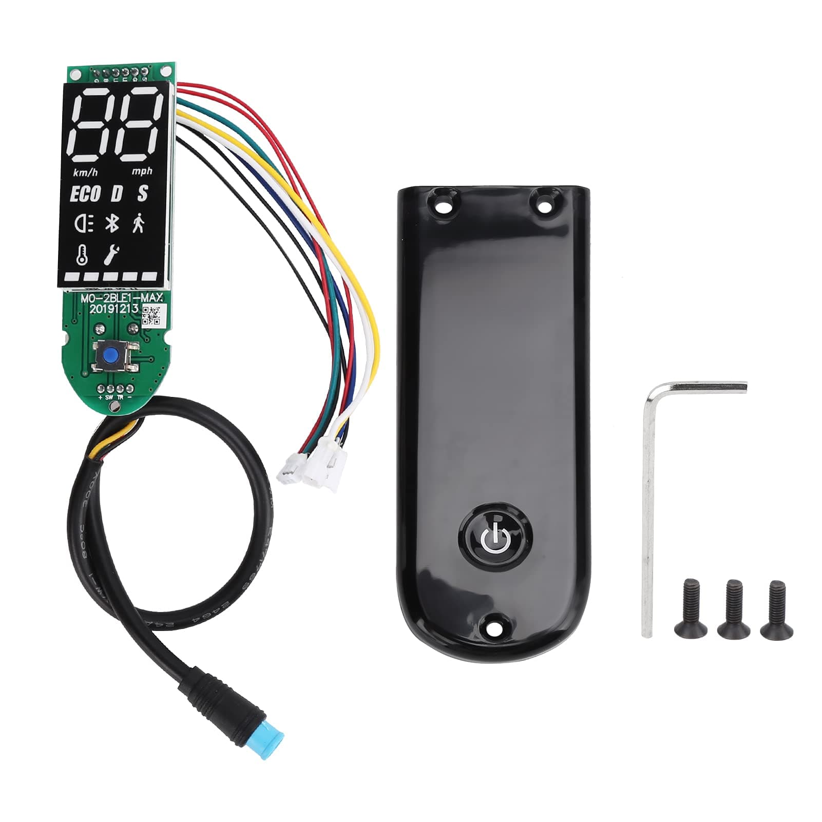 Circuit Board and Dashboard Cover Replacement for Ninebot MAX G30 Electric Scooter, E Scooter Bluetooth Digital Display Dashboard Circuit Board and Clear Screen Cover