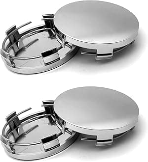 4 PCS Car Wheel Center Hub Cover, 2.36In x 2.2In x 0.57In Snap-in Vehicle Rim Hub Caps Accessories, Universal Waterproof Durable Automotive Wheel Protector for Most Cars (Silver)