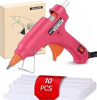 Mini Hot Glue Gun 10pcs Glue Stick Hot Glue Gun Set For Quick Repair Artist DIY Art Home 20w Rose Red