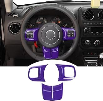 JeCar Interior Steering Wheel Decoration Trim Kits For Jeep Wrangler 2011-2017 JK & Unlimited/Patriot Compass 2011-2016 & Grand Cherokee 2011-2013, Purple
