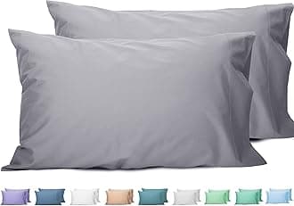 Queen Pillowcases Set of 2, 100% Cotton Queen Pillow Cases 2, 20×30 inches Frost Gray, Soft and Breathable