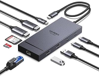 Revodock Pro 2101 10 in 1 USB C Docking Station, Dual 4K@60hz Monitor, USB C Dock with Dual HDMI Display, 10Gbps Data Ports Hub, 100W PD, Ethernet, SD/TF for iPhone 17, MacBook Air/Pro