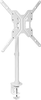 VIVO Ultra Wide TV Desk Mount for up to 55 inch Screens Weighing 66 lbs, Full Motion Height Adjustable Single Television Stand, White, STAND-V155CW