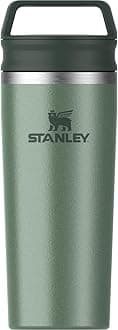 Cafe To Go Travel Mug 16 oz | Leakproof Two-Part Drink Through Lid | Tumbler Cup for Coffee, Tea and Drinks | Insulated Stainless Steel Coffee Mug | BPA-Free | Hammertone Green